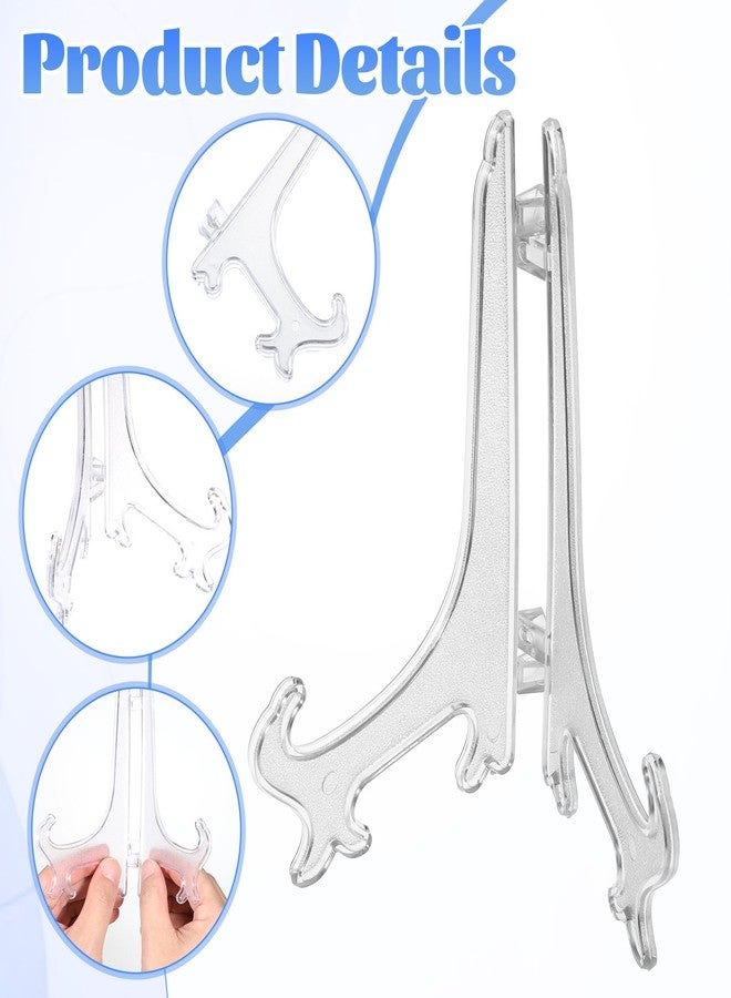 Qulkws 2 pcs 6" Clear Acrylic Display Stand/Plate Stands, Folding Display Plate Holder, Clear Acrylic Easel Stands for Home Office Tables Decoration - Image 3